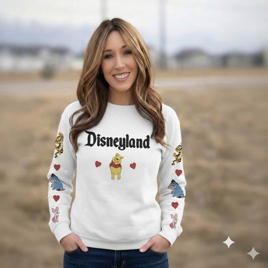 🍯❤️ Valentine Pooh-Inspired Embroidered Sweatshirt ❤️🍯